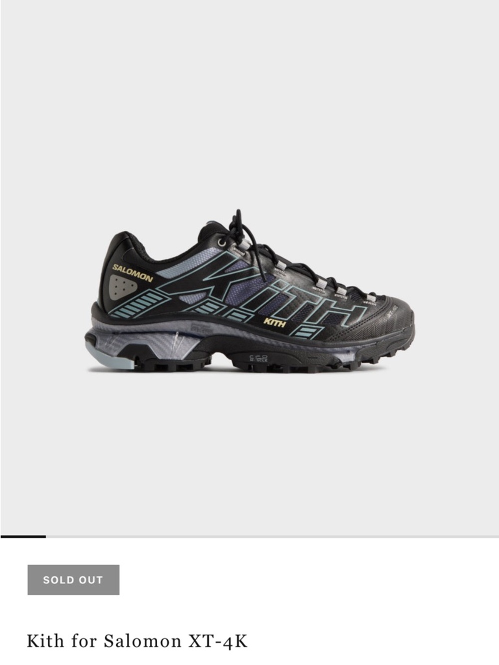 Kith for Salomon XT-4K Sneaker in Black
